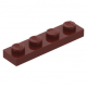 LEGO lapos elem 1x4, sötétpiros (3710)